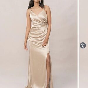 Elegant Satin Dress - champagne